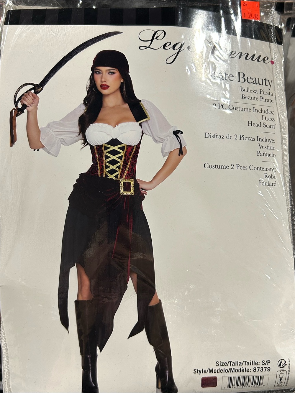 Leg Avenue Women's Pirate Costume - Black, White & Gold Accent